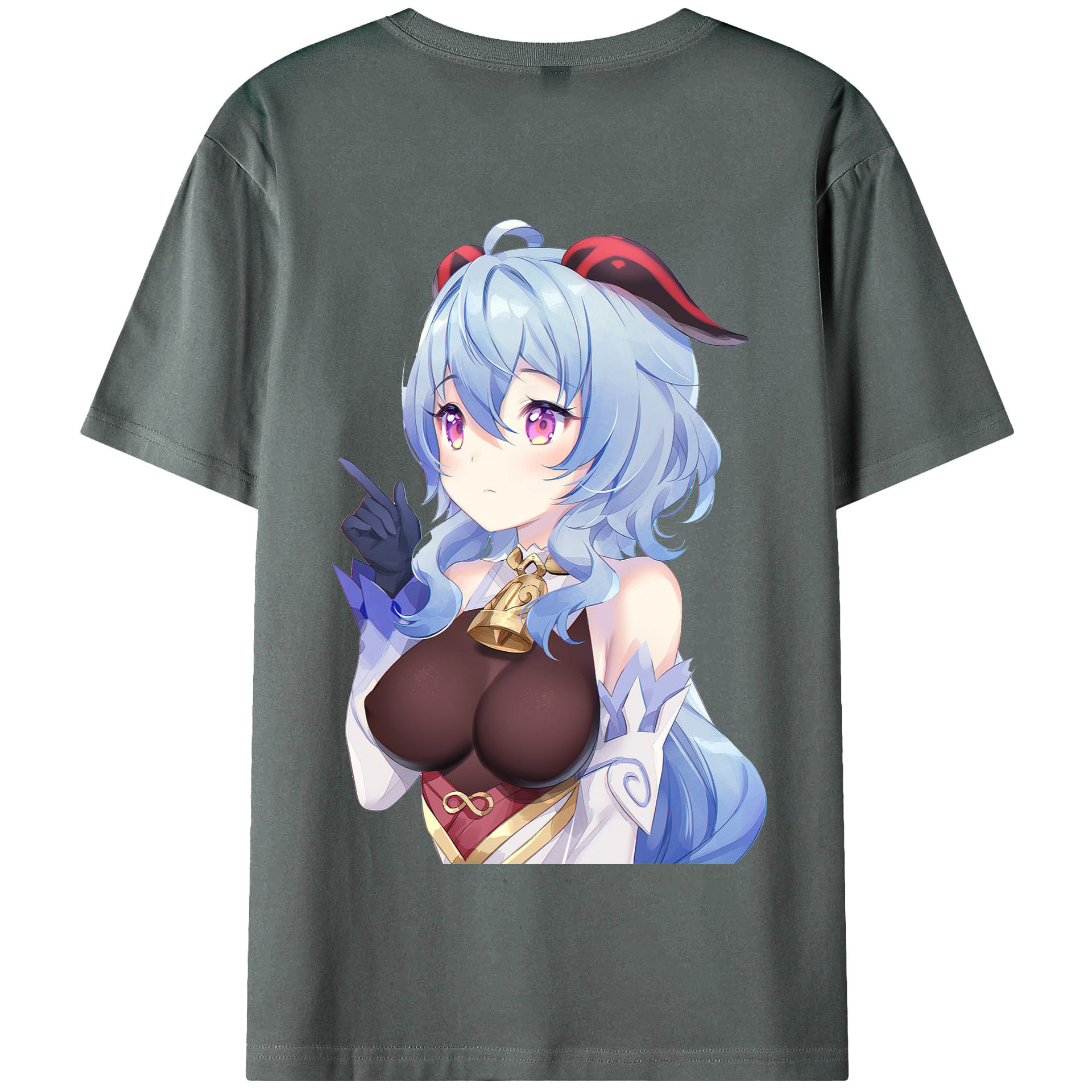 げんし神 甘雨 かんう genshin Ganyu 綿100％半袖Tシャツ（背面プリント）